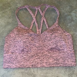 Joy Lab sports bra size S pink/dark greys strappy back